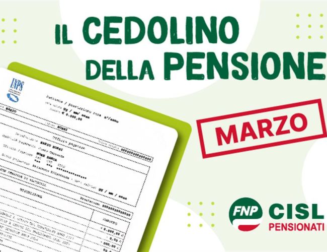 Cedolino pensione di marzo 2026: cosa cambia per i pensionati