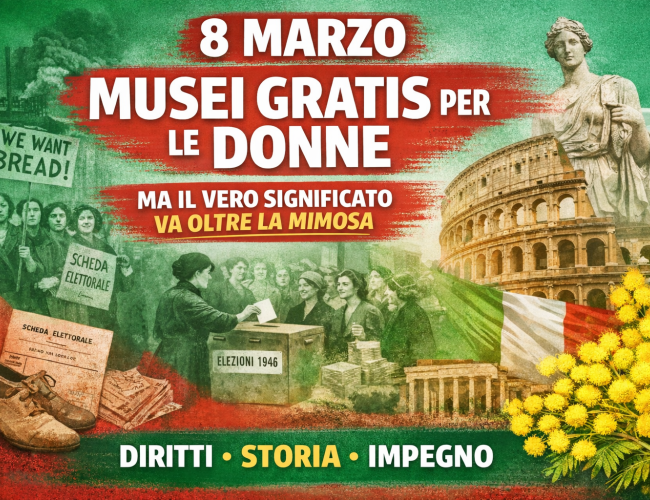 8 MARZO: MUSEI GRATIS PER LE DONNE, MA IL VERO SIGNIFICATO DELLA GIORNATA VA OLTRE LA MIMOSA