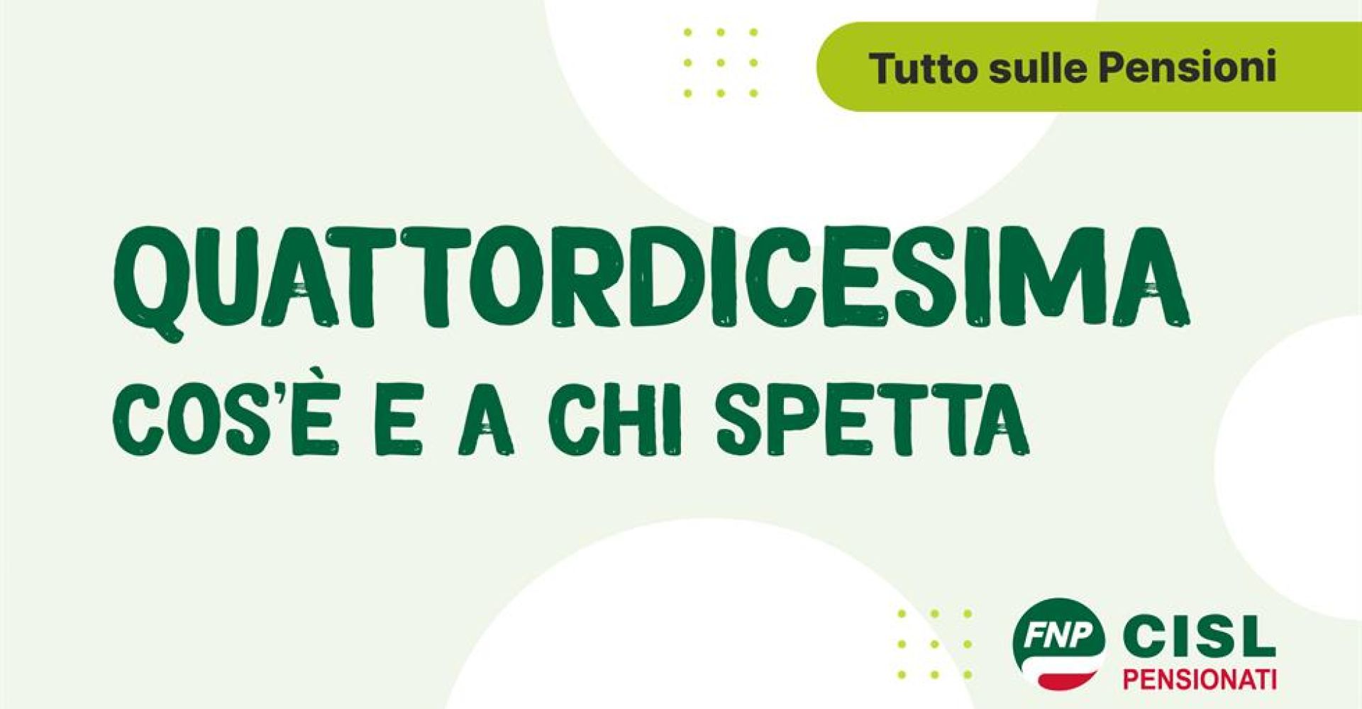 Quattordicesima in arrivo con la pensione di luglio