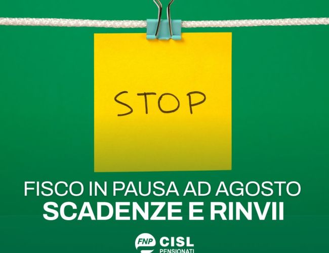 Fisco in pausa ad agosto: cosa devono sapere i pensionati